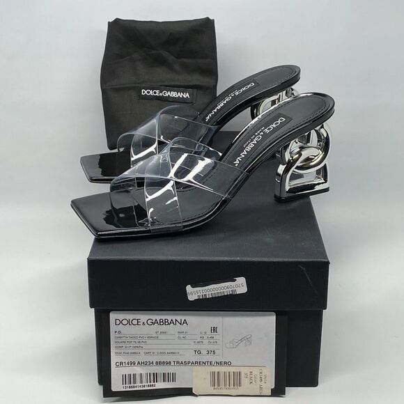 Dolce&Gabbana DG Heel PVC Mules size 37.5 - Picture 12 of 15